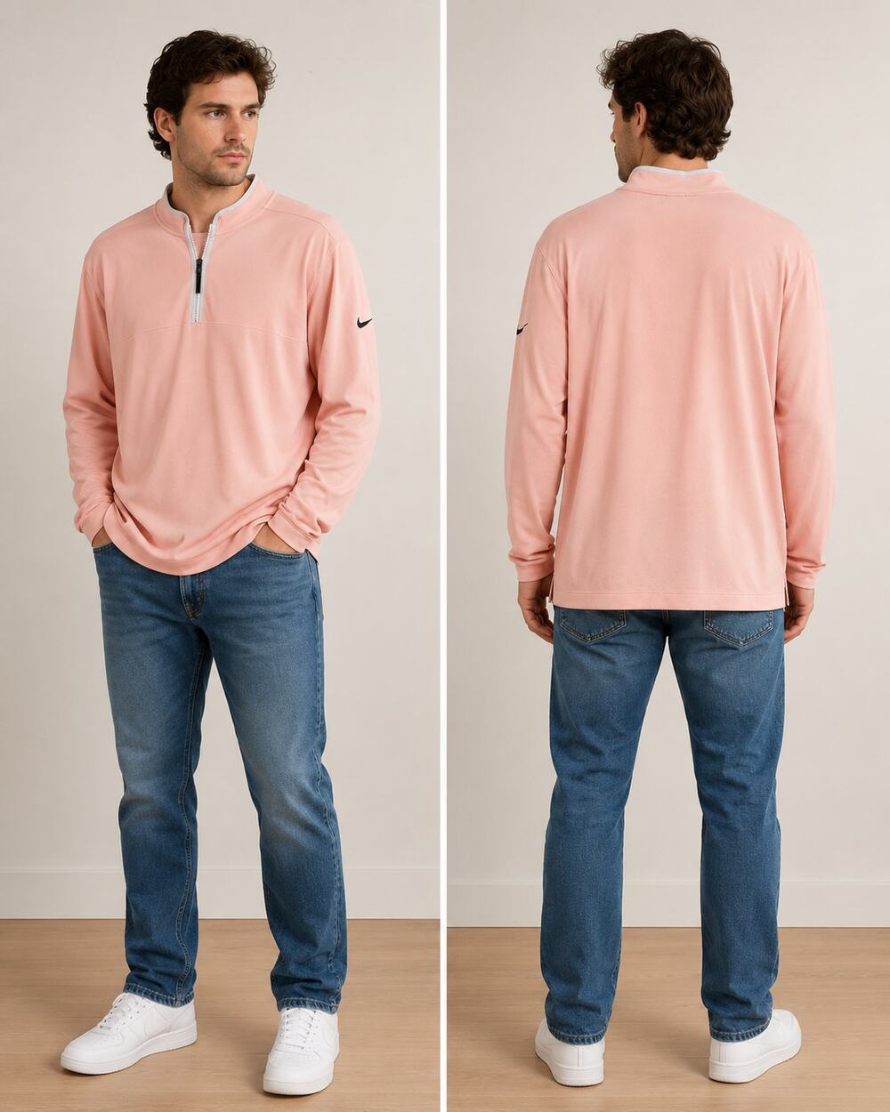 Nike Men’s Dri-FIT Pink Quarter Zip Pullover XL Long Sleeve New With Tags